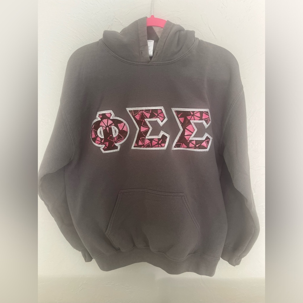 PHI SIGMA SIGMA stitched letters sweatshirt